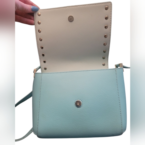 Kate Spade Sanders Place Avva Turquoise Studded Leather Crossbody Bag Purse EUC - Picture 13 of 16